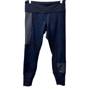 Lululemon Wunder Under Sz 8 Blue Sashiko Kanoko Twist Inkwell Patchwork Leggings